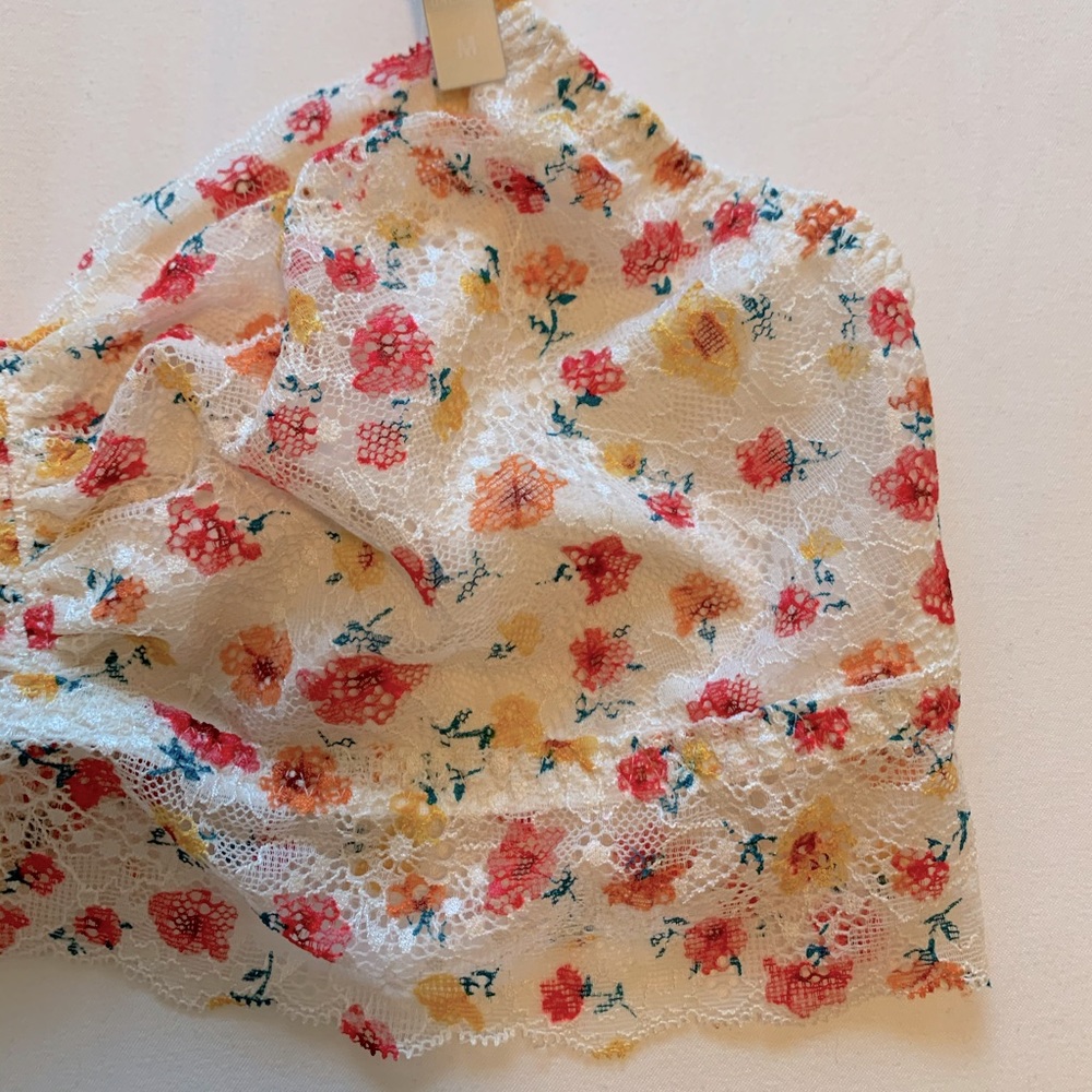 PINK Lace Floral Bralette